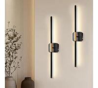 E-ROOM TREND Lampe Murale d'Intérieur | 3 Couleurs et RGB Color | Télécommande Sans Fil | Éclairage Ambiant Dimmable Économe en Énergie pour Chambre | Noir 2 Pièces (WL133B2)