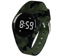 e-vibra Montre d'alarme vibrante, Montre de Rappel médical imperméable Wake Up Watch avec minuterie et 15 alarmes Quotidiennes. (Green Camouflage)