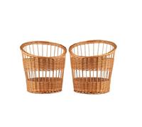 e-wicker24 Alles aus Weide Lot de 2 paniers à baguettes, en osier, panier à pain, panier de service, support à pain, boîte à pain en osier naturel,rangement baguette (naturel-ajouré)