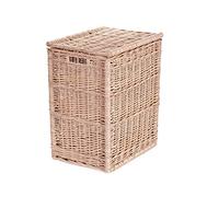 e-wicker24 Alles aus Weide Panier à linge avec couvercle naturel, panier à linge en osier fait à la main, paniers à linge sale (44 x 34 H52, sans insertion)