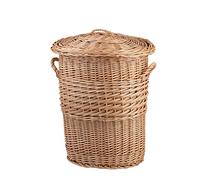 e-wicker24 Alles aus Weide Panier à linge rond en osier naturel