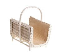 e-wicker24 Alles aus Weide Paniers et porte-bûches pour cheminées en osier blanc (Blanc_jute)