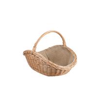 e-wicker24 Alles aus Weide Paniers et porte-bûches pour cheminées en osier naturel avec une housse en jute, panier en osier (Naturel/jute)