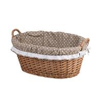 e-wicker24 Baquet, corbeille, panier à linge ovale en osier avec poignées de transport, panier en osier, panier salle de bain, (Naturel/beige) (Naturel/beige1)