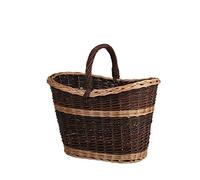 e-wicker24 Panier à bûches en osier bicolore brut et buff, panier pique-nique,panier d'organisation,panier de rangement osier (Osier foncé)