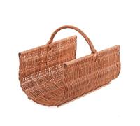 e-wicker24 Panier à bûches en osier buff,panier à bois de cheminée ovale, panier en osier (60x48 H: 35/48, Naturel)