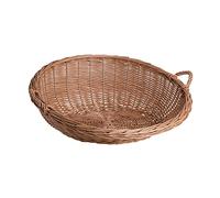 e-wicker24 Plateau ronde à garnir en osier avec deux poignées de transport,plateau de service, plateau decoratif, caisse en osier, (Ø:55 H8/20)