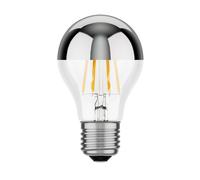 ledscom.de Ampoule LED E27, A60, blanc chaud (2700 K), 6 W, 667lm, miroir de tête (argent)