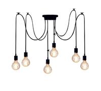E27 DIY Lustre Araignee Suspension Lampe Suspendue Industrielle Lustre Retro Suspension Luminaire Vintage pour Salon Cuisine Salle Chambre Salle à Manger Bar (Sans Ampoules) (6 Têtes)