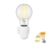 E27 Douille murale en porcelaine FEL blanc in mpoule E27 (blanc chaud 6,96W