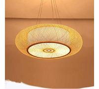 E27 Lampe Suspendue Plafonnier en Bambou Lampe À Suspension en Rotin Naturel Abat-Jour Créatif À La Main Chambre Salon Salle À Manger Lampe Vintage Lanterne en Bambou Suspension,80Cm
