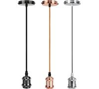 E27 Plafonnier Adaptateur Raccord Rétro Vintage Industrie Pendentif Support de lampe AC220V - Or Rose