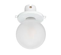 E27 Plafonnier encastré en porcelaine TELA blanc incl. lampe LED verre dépoli