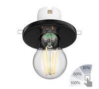 E27 Plafonnier encastré en porcelaine TELA noir incl. lampe LED max. 1020lm