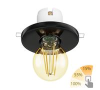 E27 Plafonnier encastré en porcelaine TELA noir incl. lampe LED or max. 778lm