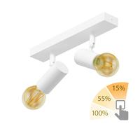 E27 Plafonnier vintage FARE Retro blanc orientable 2 flammes incl. LED or