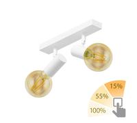 E27 Plafonnier vintage FARE Retro blanc orientable 2 flammes incl. LED or
