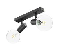 E27 Plafonnier vintage FARE Retro noir orientable 2 lampes incluses