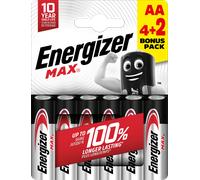 4+2 Piles Alcalines AA / LR6 Energizer Max