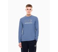 EA7 pour homme. 7M001310_AF10373 T-shirt de visibilité bleu (L), Sport, Coton, Manche longue