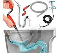EAAGHK 2 Pcs Furet Déboucheur Canalisation en Métal, Pince à Griffe Flexible 2m et Furet Plomberie avec Manivelle 5m, Furet Canalisation Évier Manuel, pour Cuisine Salle de Bain Égouts Lavabo WC