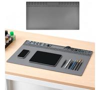 EAAGHK Tapis de Soudure en Silicone 60 x 35 cm, Tapis de Travail Antistatique Résistant à la Chaleur jusqu'à 500°C, avec Compartiments Magnétiques et Rangement d'Outils