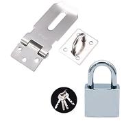 Eabdice Moraillon de Cadenas Kit, Cadenas de Porte, Loquet Porte en Acier Inoxydable, Peut être Utilisé sur Terrasses, Abris de Voiture, Chambres à Coucher (4 Clés Assorties)