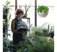 EACHPT Pots suspendus pour l'intérieur et l'extérieur, pots suspendus de 23 cm, lot de 2. Pots suspendus pour plantes, pour l'extérieur, avec trous de drainage et soucoupe amovible. Pots suspendus pou