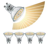 EACLL Ampoules LED GU10 6W Blanc Chaud,Dimmable Stepless via Variateur, 585 Lumens 3000K Équivalent Halogène 80W, Lot de 4, Sans Scintillement 120° LED Spots, AC 230V Lampe à Réflecteur
