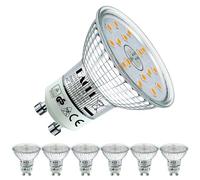 EACLL GU10 LED 3000K Blanco Cálido 5 W Reemplaza Bombilla Halógena de 75 W, Paquete de 6. Bombillas de 585 Lúmenes, Foco sin Parpadeo AC 230 V, Lámpara Reflectora No Regulable