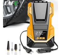 EAFC - gonfleur de pneus de voiture, compresseur d'air Portable, pompe à Air numérique 150PSI AC220 DC12V avec lumière LED pour voiture, moto, vélo