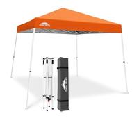 Eagle Peak Auvent escamotable à Pieds inclinés 3 x 3 m - Auvent extérieur instantané - Facile à Installer - Abri Pliable - Orange