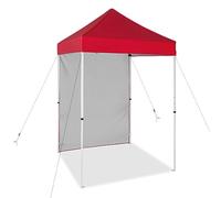 EAGLE PEAK Tonnelle Pliante 1,5x1,5 m Tente de Jardin Portable avec Une Paroi Pare Soleil Amovible Sac de Transport Inclus, Rouge