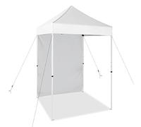 EAGLE PEAK Tonnelle Pliante 1,5x1,5 m Tente de Jardin Portable avec Une Paroi Pare Soleil Amovible Sac de Transport Inclus, Blanc