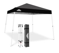 EAGLE PEAK Tonnelle Pop-up à Jambes inclinées 3x3 m, Montage Facile pour Une Personne, abri extérieur instantané pour Plage et Sport, Pliable et Portable, Base 3x3 m, Sommet 2,4x2,4 m (Noir)