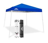 EAGLE PEAK Tonnelle Pop-up à Jambes inclinées 3x3 m, Montage Facile pour Une Personne, abri extérieur instantané pour Plage et Sport, Pliable et Portable, Base 3x3 m, Sommet 2,4x2,4 m (Bleu)