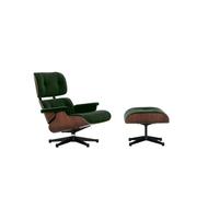 Eames Fauteuil Avec Ottoman Noyer Foncé/11 Pine Green/Noir Profond