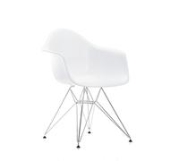 Eames Plastic Arm Chair DAR Chaise Vitra Chromé - Blanc - 4055737229060
