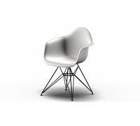 Eames Plastic Arm Chair DAR Chaise Vitra Noir - Blanc - 4055737214950