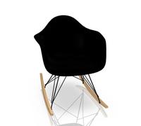 Vitra Fauteuil à bascule Eames Plastic Arm RAR érable foncé / chrome / noir profond