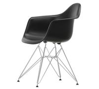Eames Plastic DAR Chaise de Salle à Manger Noire/Chrome