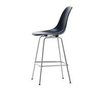 Eames Tabouret de Bar en Fibre de Verre Moyen Bleu Marine/Chrome