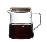 Earnmore Carafe à café en verre avec couvercle, carafe en verre isolée Carafe transparente isolée pour jus de thé et eau de café(500 ml)