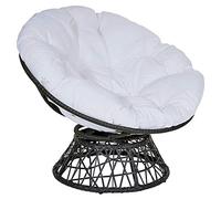 Earnmore Coussins de Chaise Ronde Papasan,Coussin de Sol extérieur,Coussin imperméable de Chaise d'oscillation extérieure, sans Chaise,Coussins de Chaise hamac Suspendus,Blanc,140 * 140cm