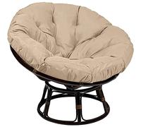 Earnmore Coussins de Chaise Ronde Papasan,Coussin de Sol extérieur,Coussin imperméable de Chaise d'oscillation extérieure, sans Chaise,Coussins de Chaise hamac Suspendus,Beige,130 * 130cm
