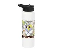 Earth Day Everyday Environmental Peace Planet Quote Stainless Steel Insulated Water Bottle