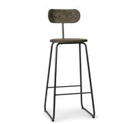 Earth Stool Tabouret de bar avec dossier Mater Waste foncé H 104 cm - 5704794060626