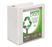 Earth's Choice Biodegradable Angle-D Ring View Binder, 5 Capacity, White, Sold as 1 Each