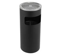 EasegantEl Cendrier sur Pied,Cendrier Exterieur avec Poubelle 15L Poubelle sur Pied en Acier Inoxydable,Seau amovible,Base Lestée design Cylindrique,Maison Bureau Restaurant,Terrasse Noir