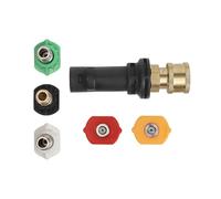 EaseSunny Adaptateur de nettoyeur haute pression, buse à connexion rapide, raccord en laiton 6,35 mm avec 5 embouts, lance à mousse 3000 PSI pour Karcher K2 K3 K4 K5 K6